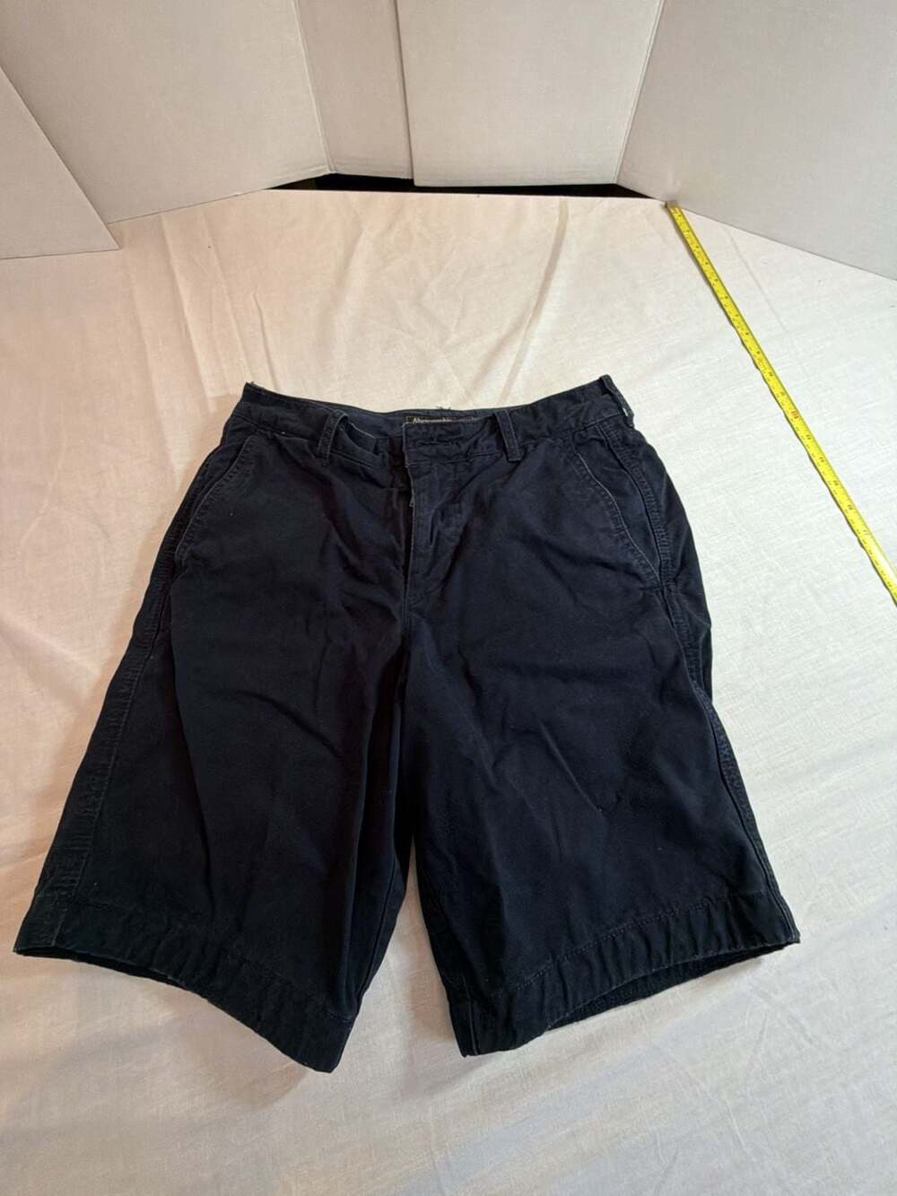 Abercrombie & Fitch Men's Classic Cotton Chino Shorts Navy Blue Size 28